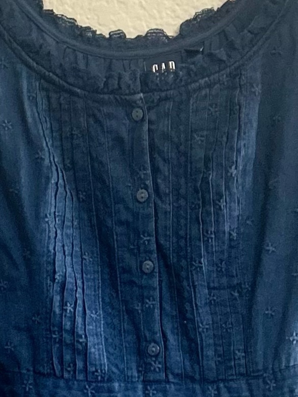 Gap Embroidered Puff-Sleeve Maxi Dress Indigo XL - Picture 5 of 12